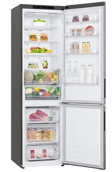 LG Frigorífico Combi 2m, Clasificación C, capacidad de 419l, Inox